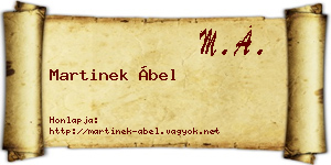 Martinek Ábel névjegykártya